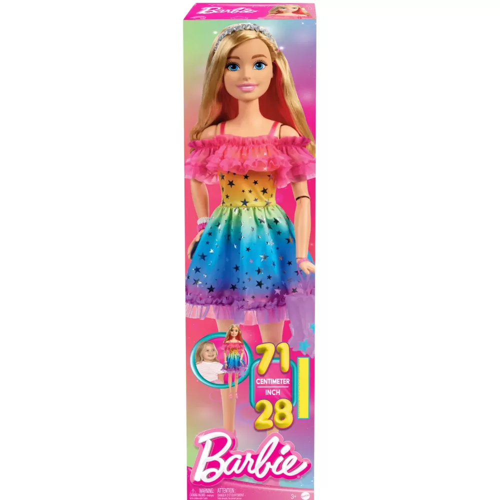 New Bambola Alta 71 Cm Con Abito Arcobaleno E Accessori Moda Bambolotti