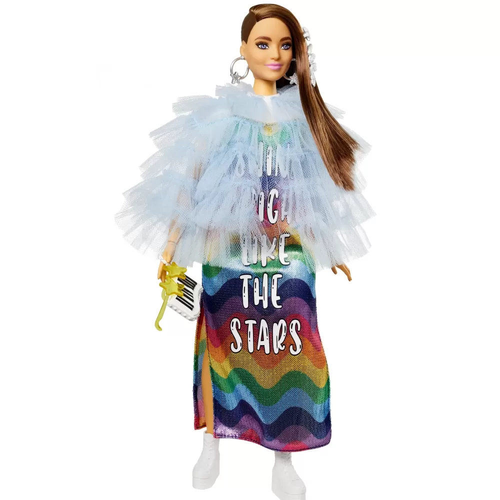 Shop Extra Bambola Mora Con Capelli Lunghi E Giacca Blu, Cucciolo Di Coccodrillo, 3+ Anni Fashion Dolls