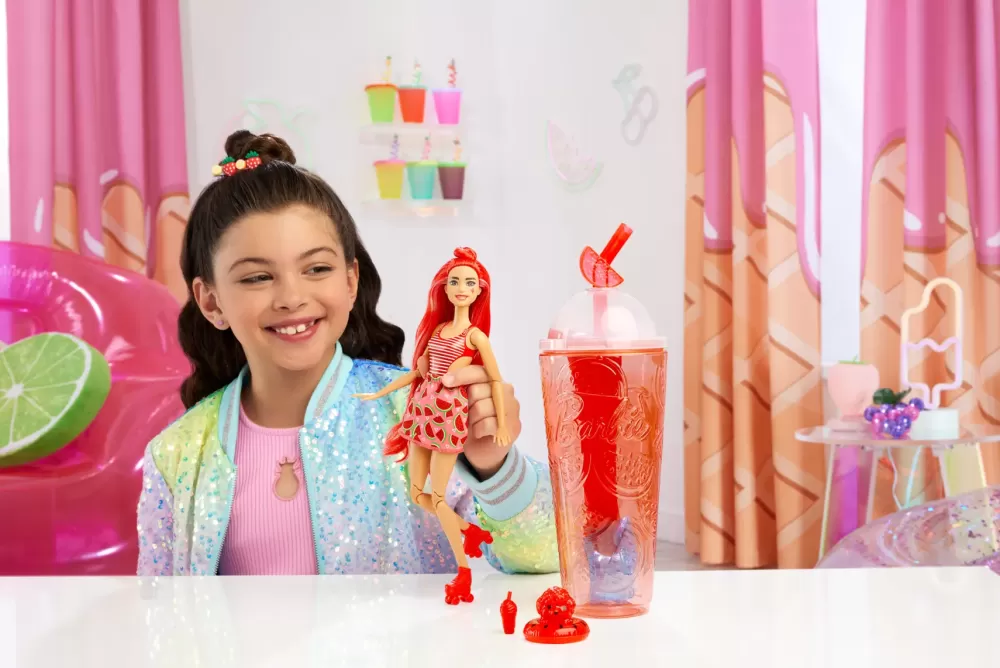 Shop Pop! Reveal Serie Frutta Bambola, Tema Spremuta Di Anguria Con 8 Sorprese Tra Cui Cucciolo E Accessori Slime Fashion Dolls