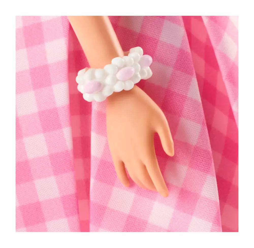 Cheap The Movie Margot Robbie, Bambola Del Film Da Collezione Con Abito Vintage A Quadretti Rosa E Bianco E Collana Con Margherita, 3+ Anni, Hpj96 Fashion Dolls