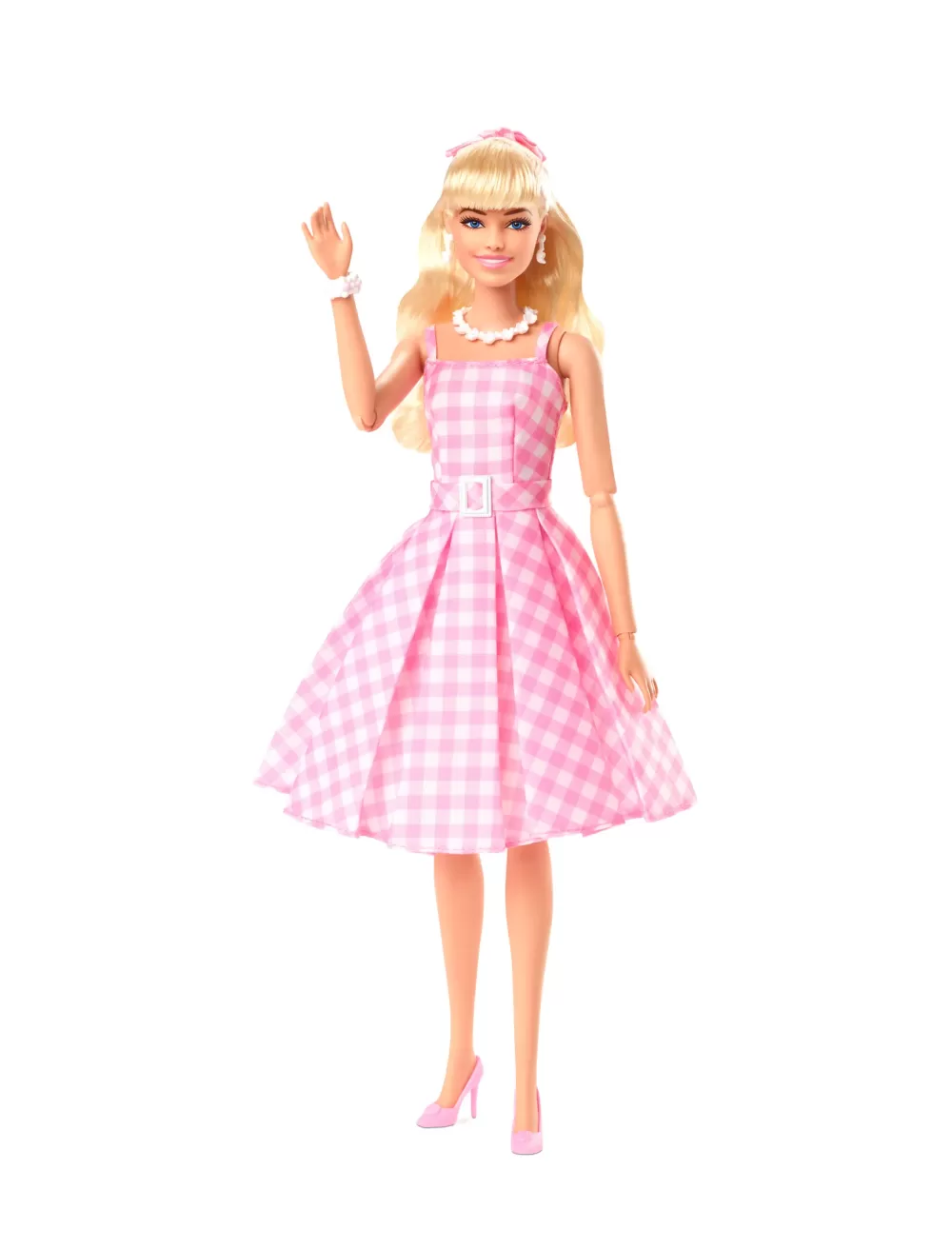 Cheap The Movie Margot Robbie, Bambola Del Film Da Collezione Con Abito Vintage A Quadretti Rosa E Bianco E Collana Con Margherita, 3+ Anni, Hpj96 Fashion Dolls