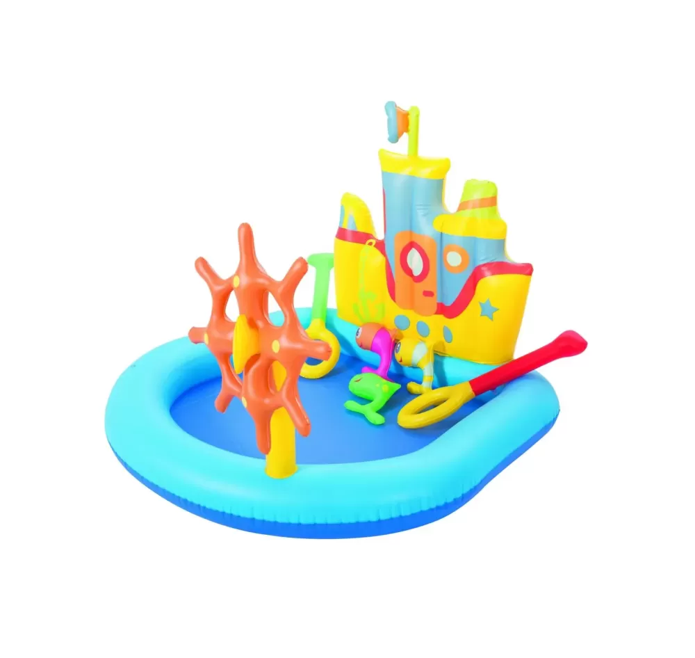 Fashion Play Center Nave 140X130X104 Cm Con Pesci E Accessori Gonfiabili Gonfiabili Per Bambini
