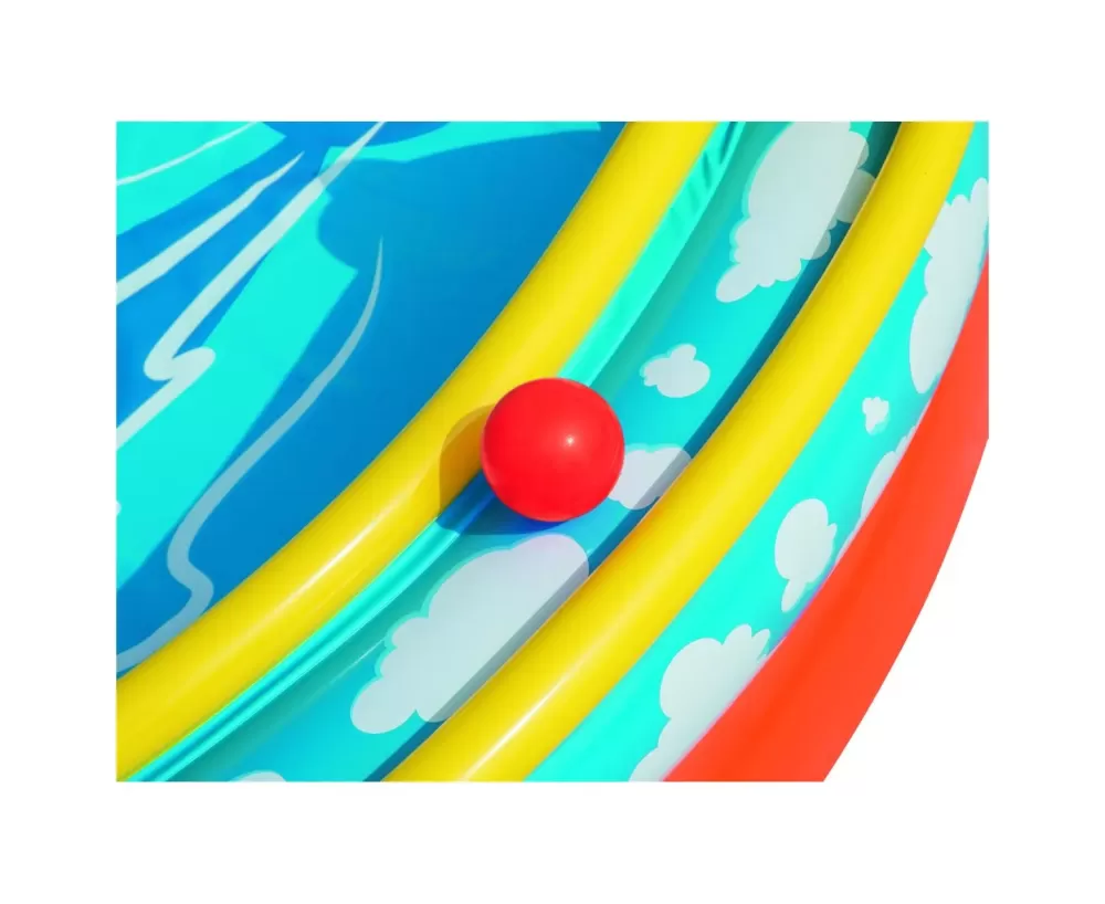 Cheap Play Center Vulcano 265X265X104 Cm Con Fondo Gonfiabile, Scivolo, Spruzzo, Gioco Con Anello E Palline Gonfiabili Per Bambini