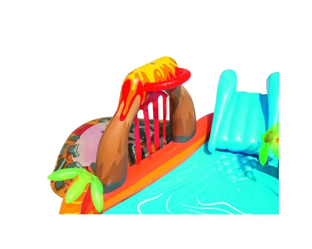 Cheap Play Center Vulcano 265X265X104 Cm Con Fondo Gonfiabile, Scivolo, Spruzzo, Gioco Con Anello E Palline Gonfiabili Per Bambini