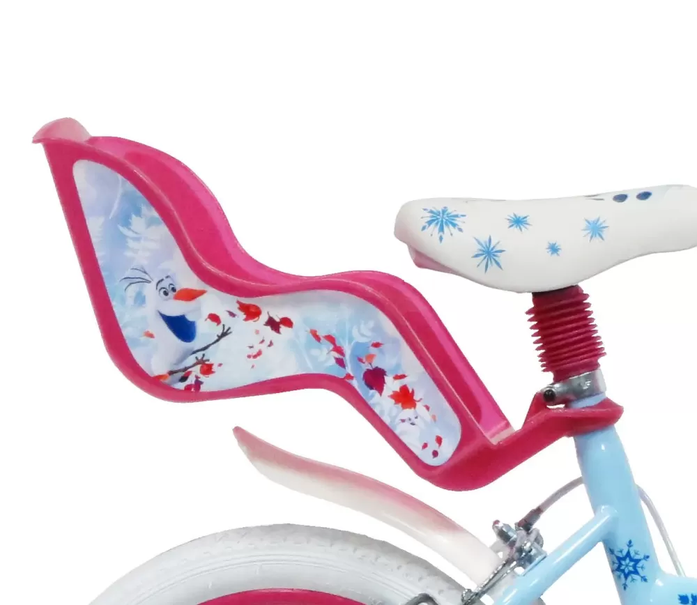 Outlet Bicicletta Da Bambini Da 14 Pollici Con Portababole Cestino E Stabilizzatori Laterali Di Disney Frozen Biciclette Per Bambini