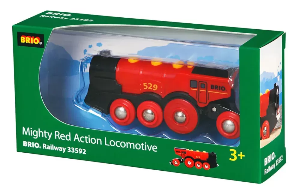 Fashion Grande Locomotiva Rossa A Batterie Costruzioni In Legno
