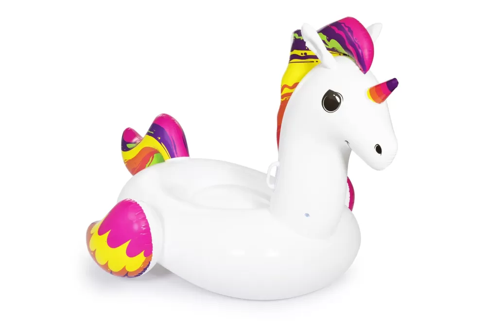 Fashion Cavalcabile Fashion Unicorno Luxury , Cm 224 164, Con Maniglie Gonfiabili Per Bambini