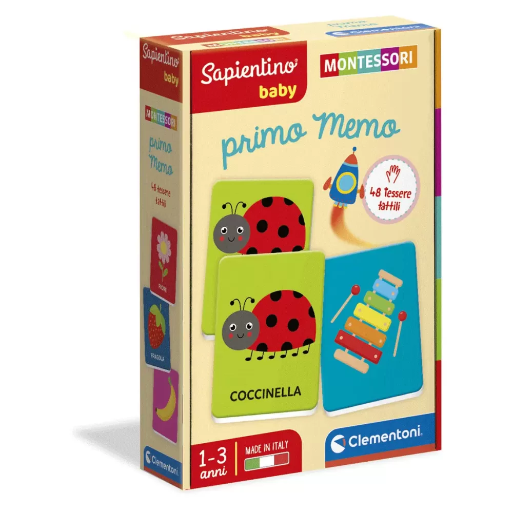Store Clementoni 16432 Montessori Baby Primo Memo 48 Carte Tattili Primi Apprendimenti
