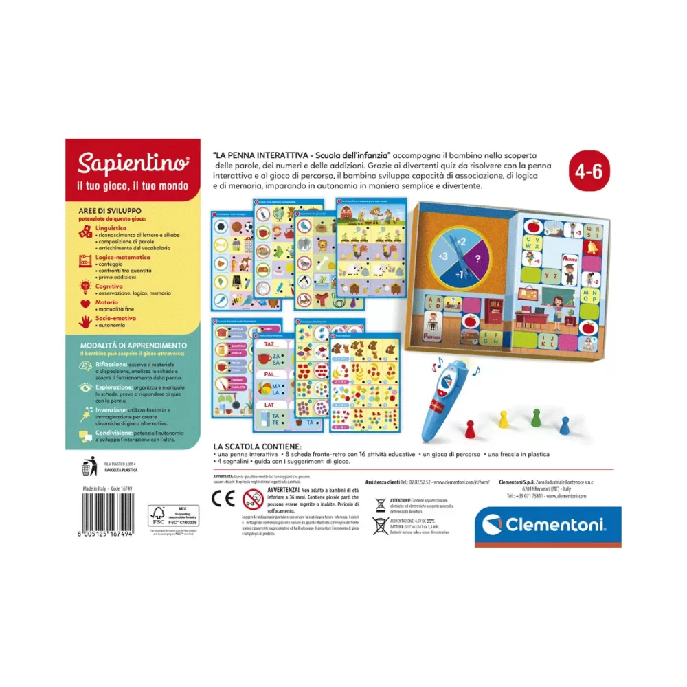 Cheap Clementoni 16749 Penna Scuola Infanzia 4 6 Con Penna Interattiva Primi Apprendimenti