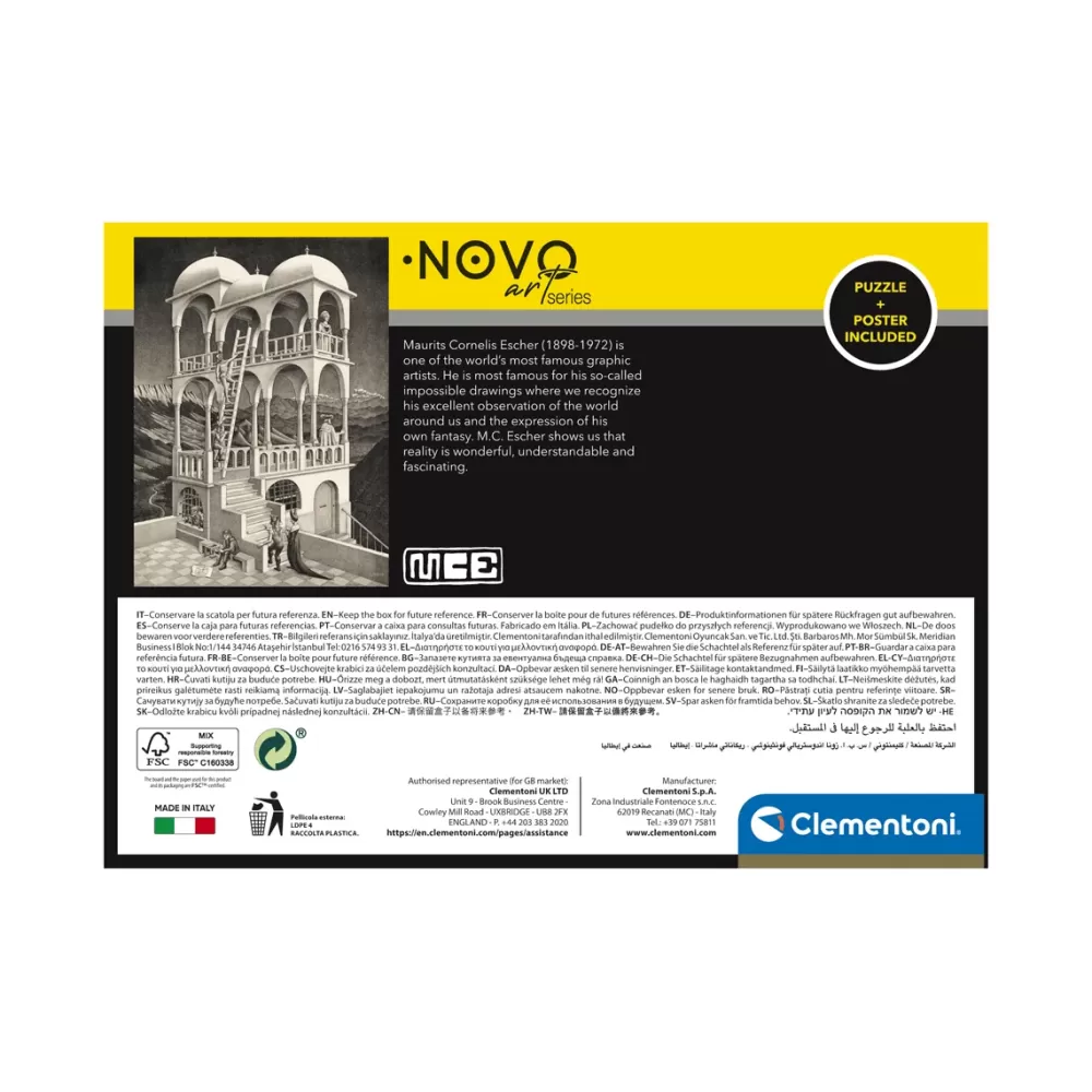 Shop Puzzle Novo Art Series M. C. Escher, "Belvedere" 1000 Pezzi, Puzzle Adulti Puzzle 500 Pezzi