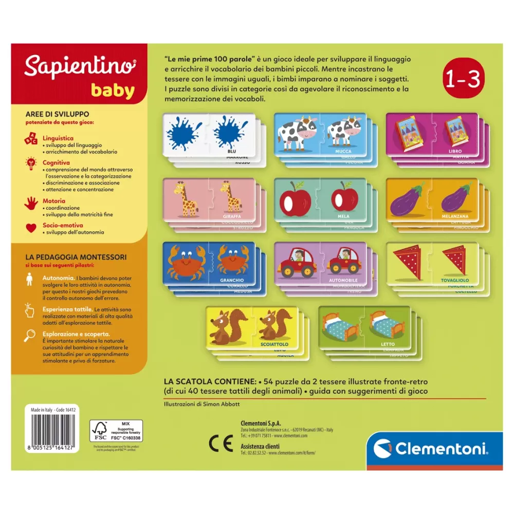Cheap Clementoni Baby Montessori Le Mie Prime 100 Parole Primi Apprendimenti