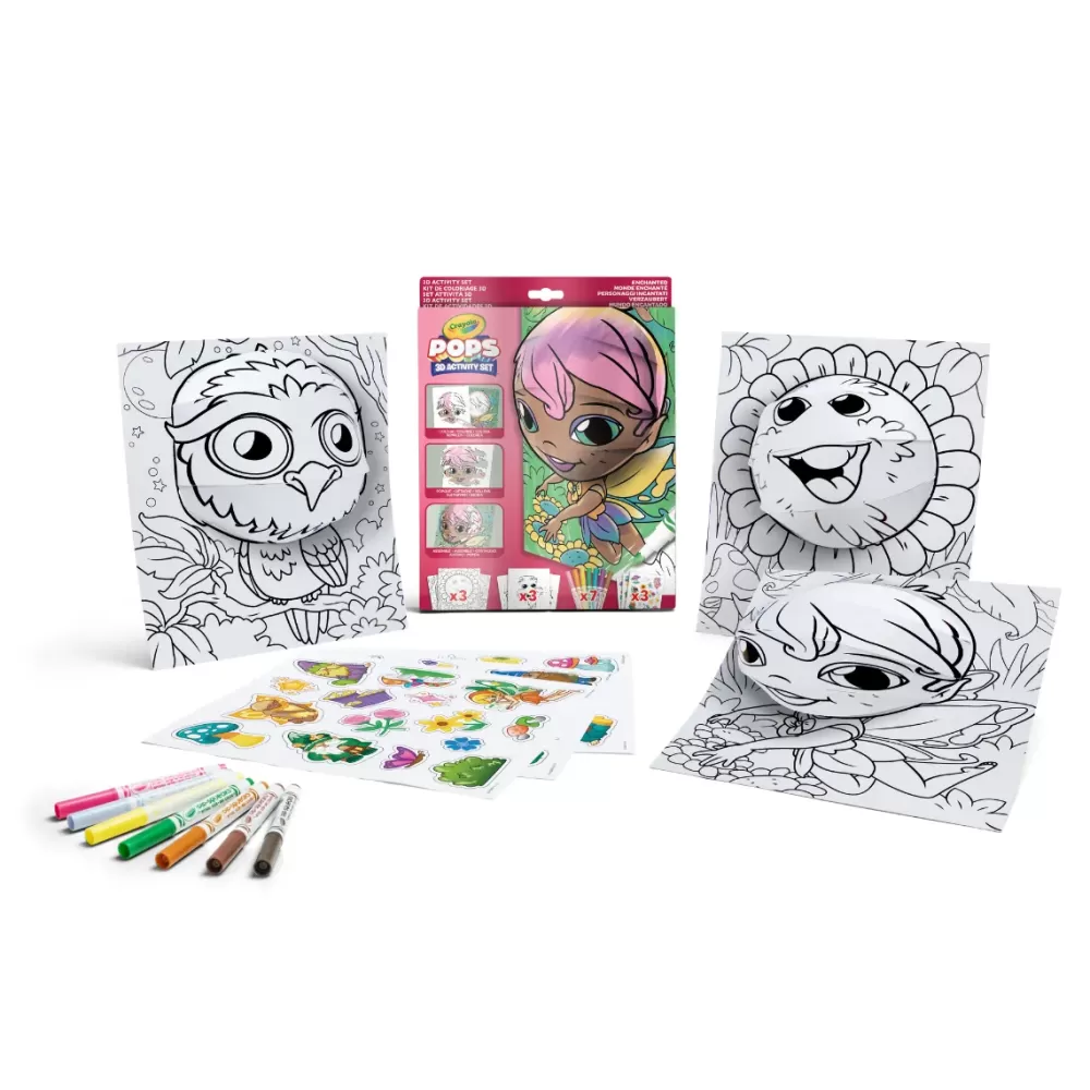 Clearance Pops 3D Activity Set Fatina E Animali Fantastici Colora E Crea Disegni Tridimensionali Kit Artistici E Pittura