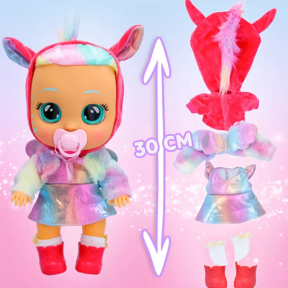 Clearance Dressy Fantasy Hannah, Bambola Interattiva Che Piange Lacrime Vere, Con Capelli Veri E Colorati, Ciuccio, Vestitini E Scarpine Con Dettagli Luccicosi. Bambolotti