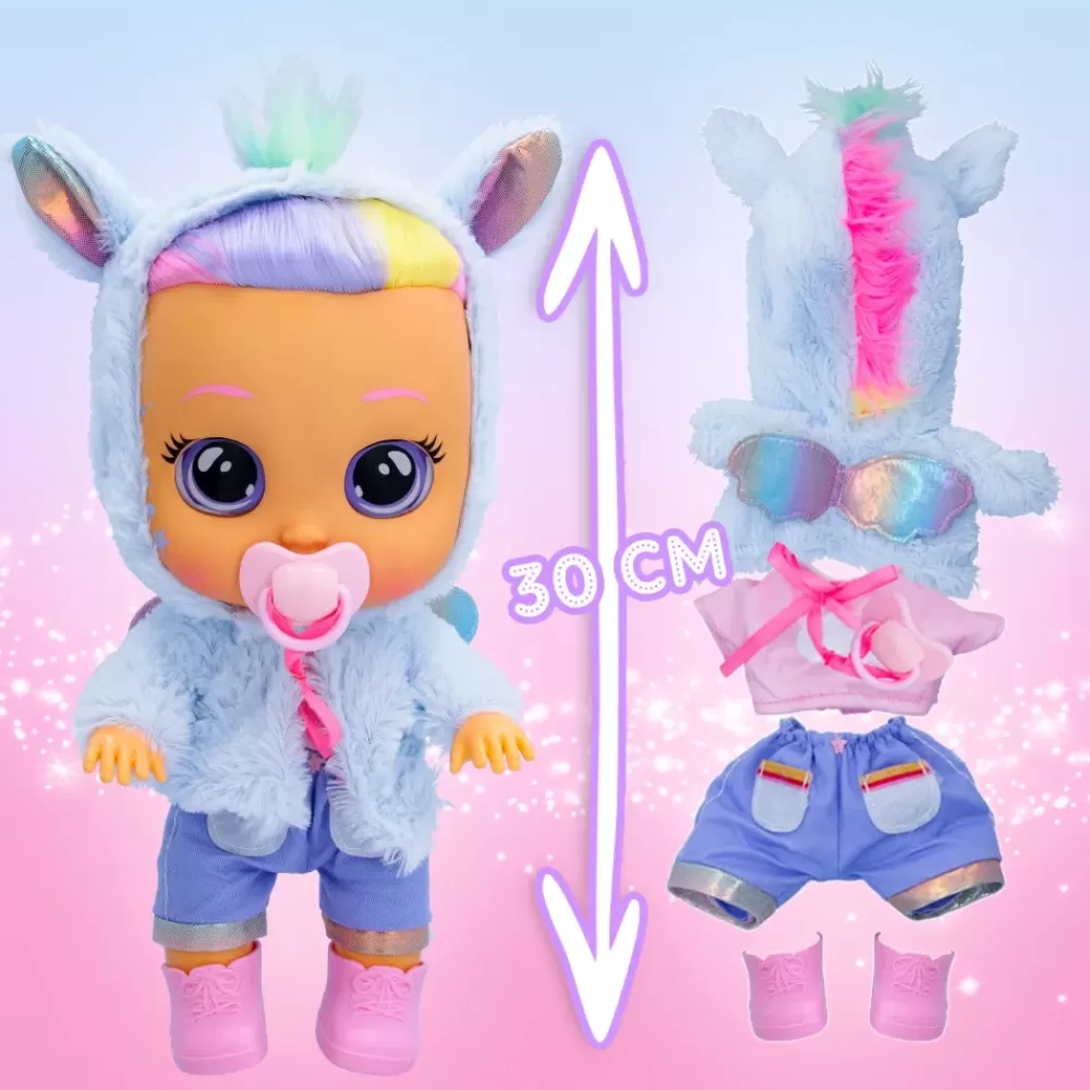 New Dressy Jenna, Bambola Interattiva Che Piange Lacrime Vere, Con Capelli Veri E Colorati, Ciuccio, Vestitini E Scarpine Con Dettagli Luccicosi.. Bambolotti