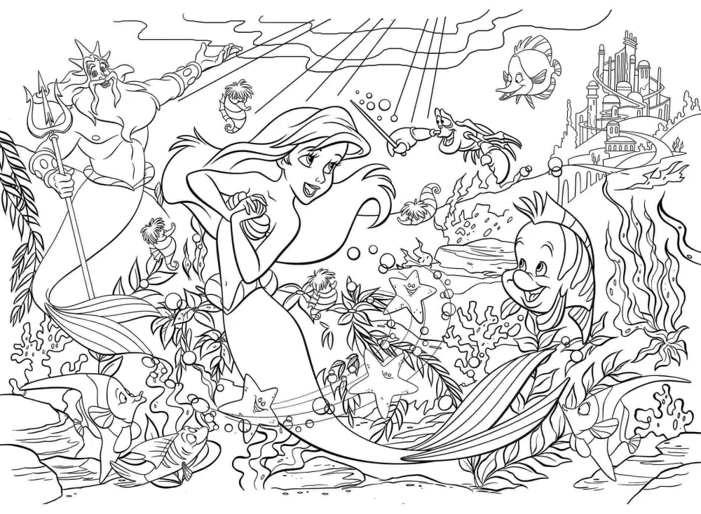Cheap Disney Puzzle Df Maxi Floor 35 The Little Mermaid Puzzle Per Bambini