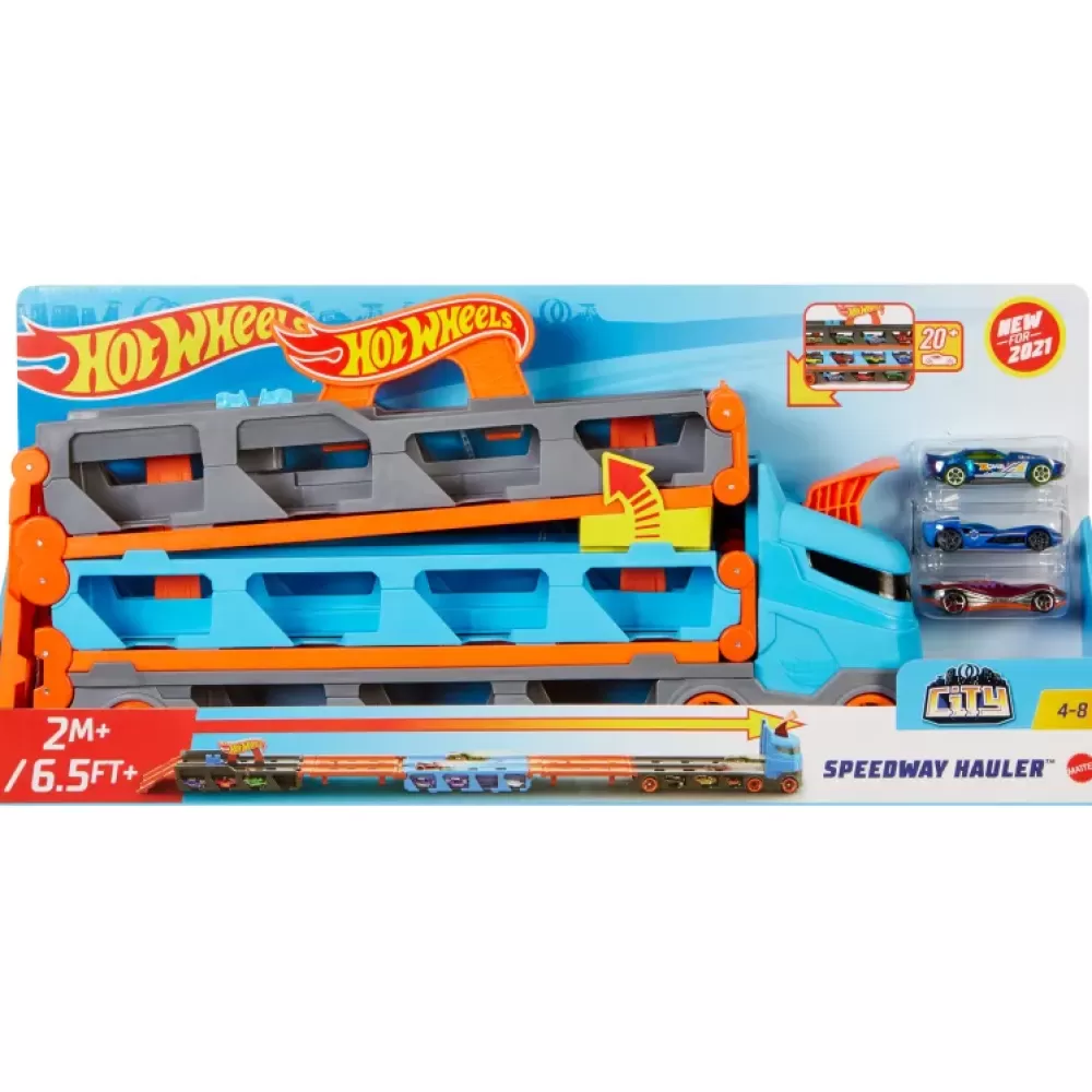 Outlet 2In1 Camion Trasportatore E Pista Con 3 Macchinine, 4+Anni Garage E Circuiti