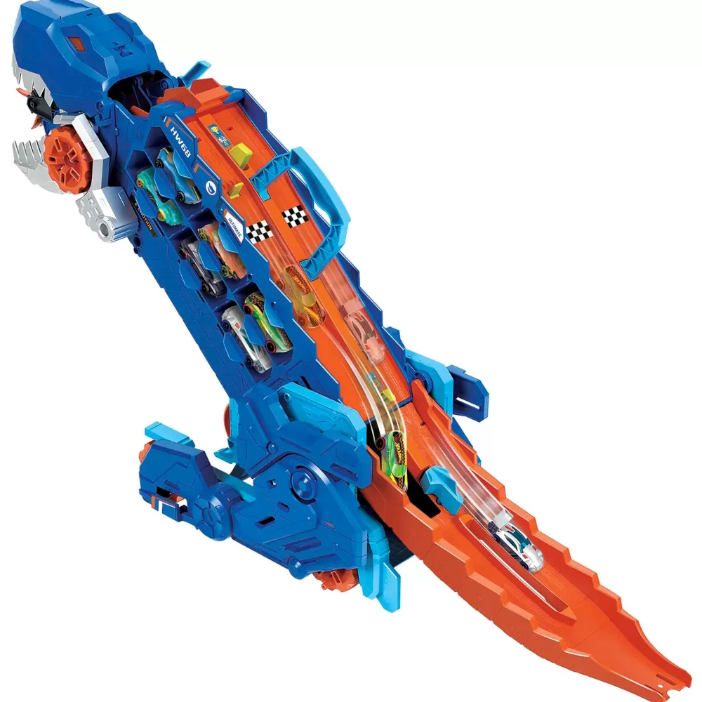 Sale ® City Mega T-Rex Dino Trasportatore Con 2 Macchinine Garage E Circuiti