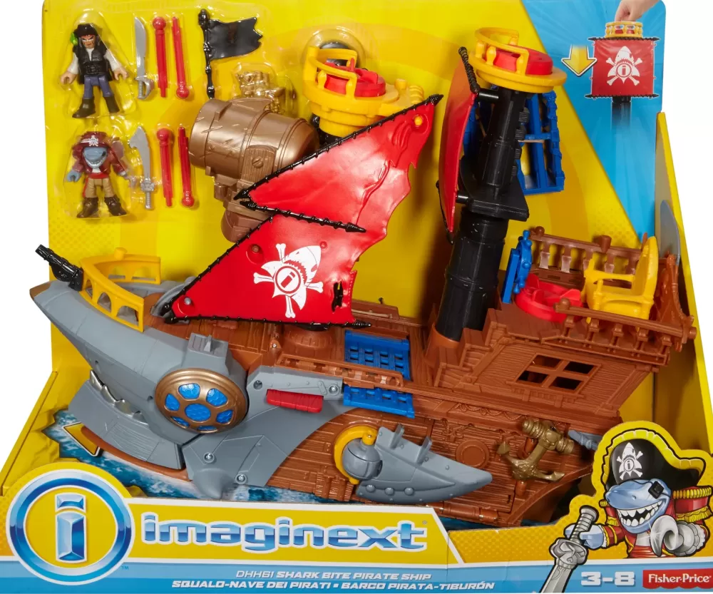 Best Sale Il Galeone Dei Pirati A Forma Di Squalo Con Mini Personaggi E Accessori Inclusi Mondi Immaginari