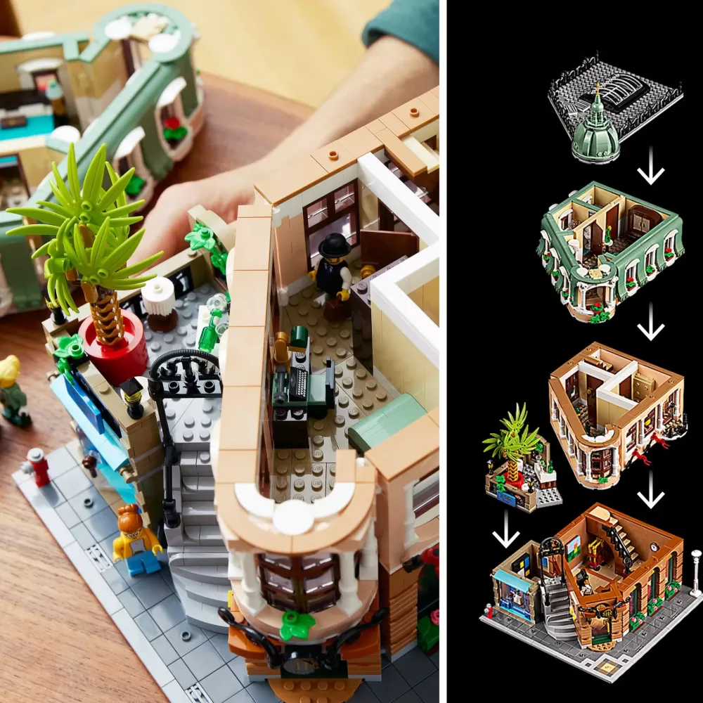 Fashion 10297 Boutique Hotel, Set Modellini Da Costruire Per Adulti, Edificio Modulare Da Collezione Con 7 Minifigure Mattoncini