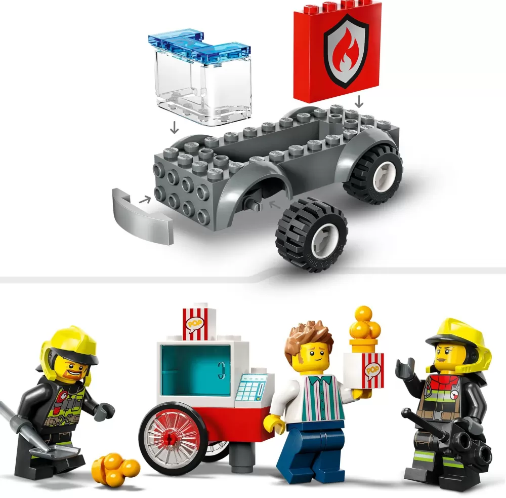 Cheap Fire 60375 Caserma Dei Pompieri E Autopompa, Camion Giocattolo Dei Vigili Del Fuoco, Giochi Per Bambini, Idee Regalo Mattoncini