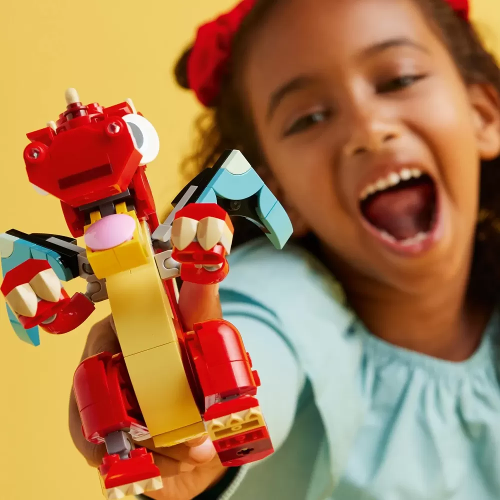 Best Sale 31145 3In1 Drago Rosso, Giochi Per Bambini Di 6+ Anni, Action Figure Ricostruibile In Pesce E Fenice Giocattolo Mattoncini