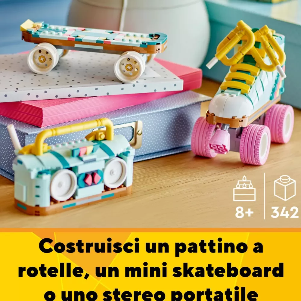 Store 31148 3In1 Pattino A Rotelle Retro Trasformabile In Mini Skateboard O Radio Giocattolo, Giochi Per Bambini 8+ Mattoncini