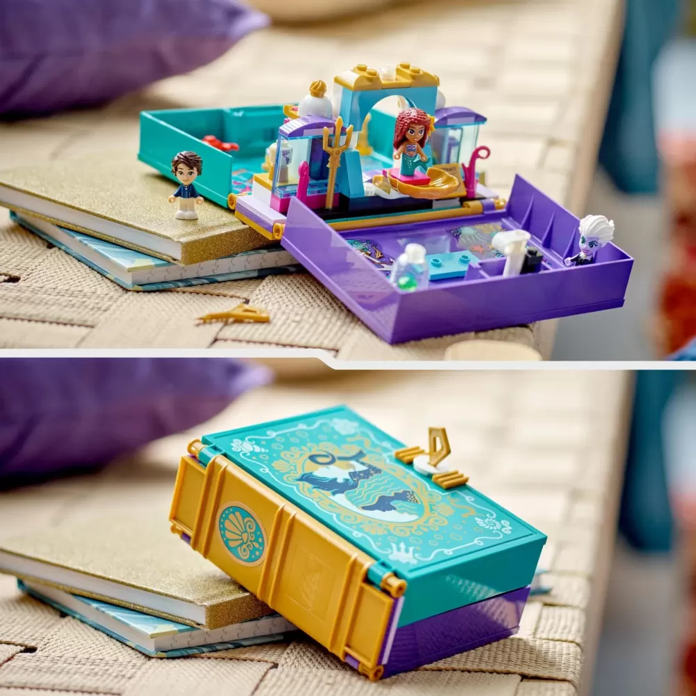 Outlet Disney Princess 43213 Libro Delle Fiabe Della Sirenetta Con Micro Bamboline Di Ariel, Principe Eric E Ursula, Film 2023 Mattoncini