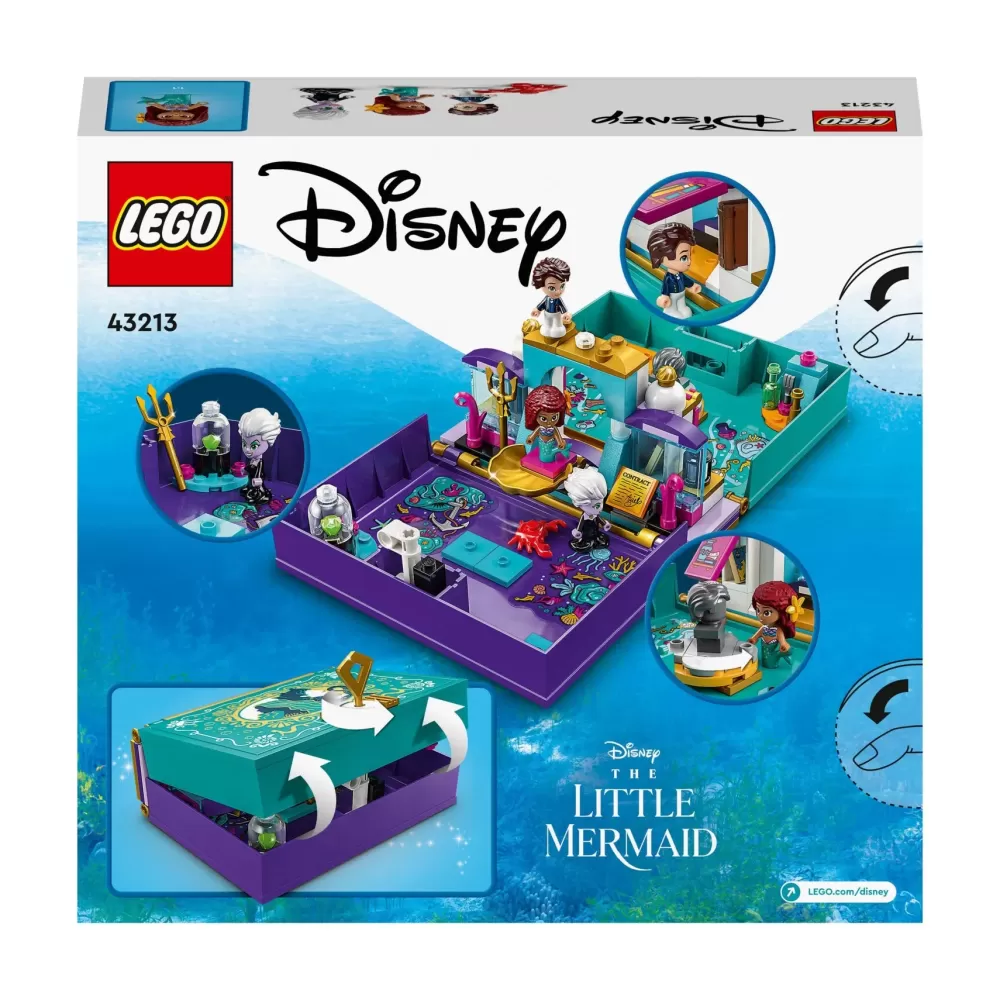 Outlet Disney Princess 43213 Libro Delle Fiabe Della Sirenetta Con Micro Bamboline Di Ariel, Principe Eric E Ursula, Film 2023 Mattoncini