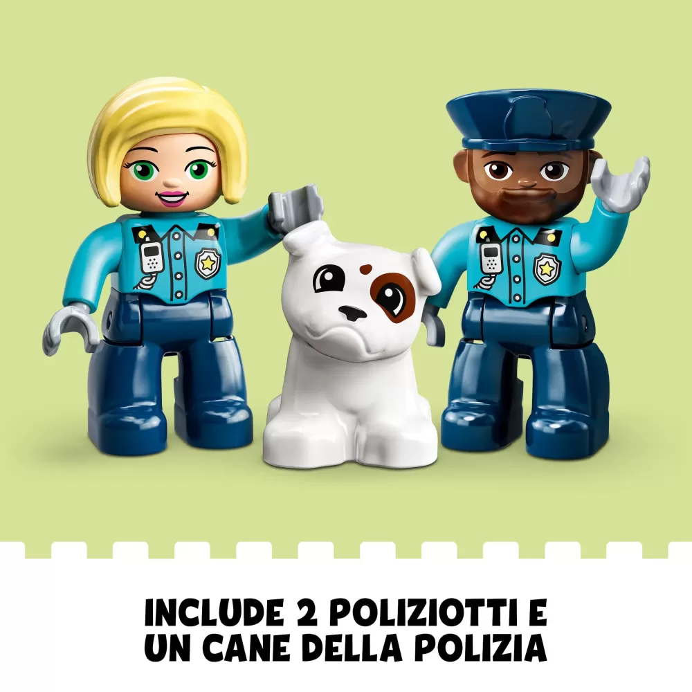 New Duplo 10959 Stazione Di Polizia Ed Elicottero, Set Per Bambini Di 2+ Anni, Macchina Giocattolo Con Luci E Sirene Mattoncini