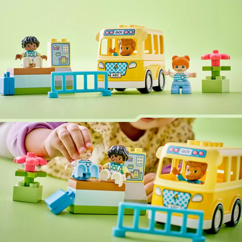 Online 10988 Lo Scuolabus, Gioco Educativo Con Veicolo E Personaggi, Regalo Didattico Per Bambini E Bambine Da 2+ Anni Mattoncini