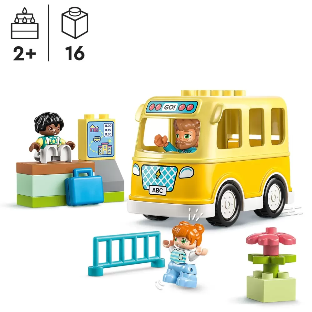 Online 10988 Lo Scuolabus, Gioco Educativo Con Veicolo E Personaggi, Regalo Didattico Per Bambini E Bambine Da 2+ Anni Mattoncini