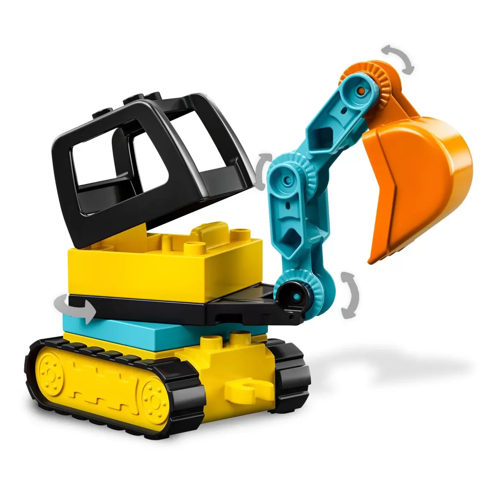 Clearance Duplo Town 10931 Camion E Scavatrice Cingolata, Scavatore Giocattolo, Sviluppo Delle Abilita Motorie, Giochi Per Bambini Mattoncini