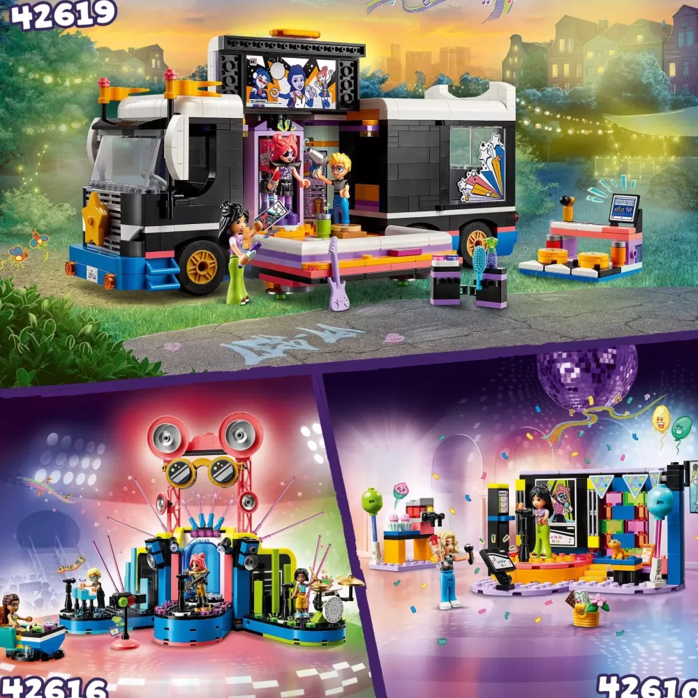 Online 42610 Karaoke Party, Giochi Musicali Per Bambini Di 6+ Anni Con Palco Girevole E 2 Mini Bamboline Di Liann E Nova Mattoncini
