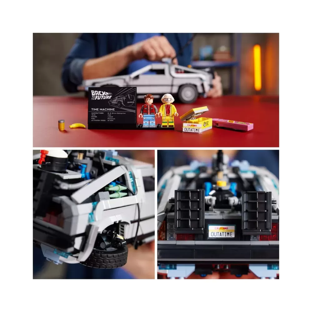 New 10300 Macchina Del Tempo Ritorno Al Futuro, Set Modellino Delorean Da Costruire, Minifigure Di Doc E Marty Mcfly Mattoncini