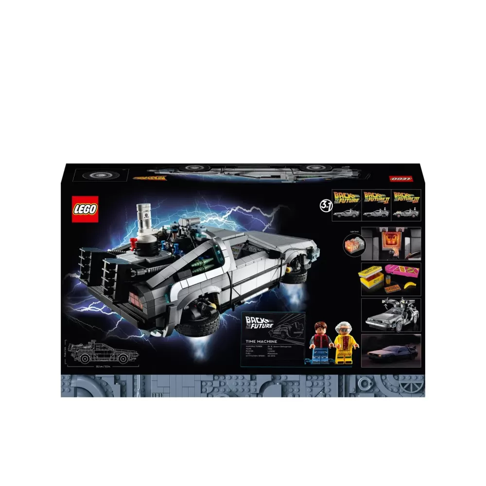 New 10300 Macchina Del Tempo Ritorno Al Futuro, Set Modellino Delorean Da Costruire, Minifigure Di Doc E Marty Mcfly Mattoncini