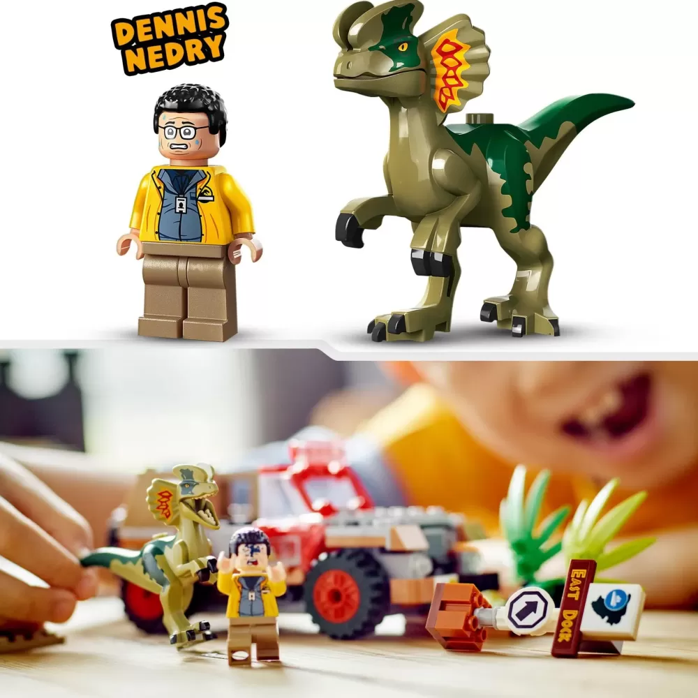 Cheap Lego Jurassic Park 76958 L'Agguato Del Dilofosauro, Dinosauro Giocattolo Per Bambini 6+ Con Jeep, Collezione 30° Anniversario Mattoncini