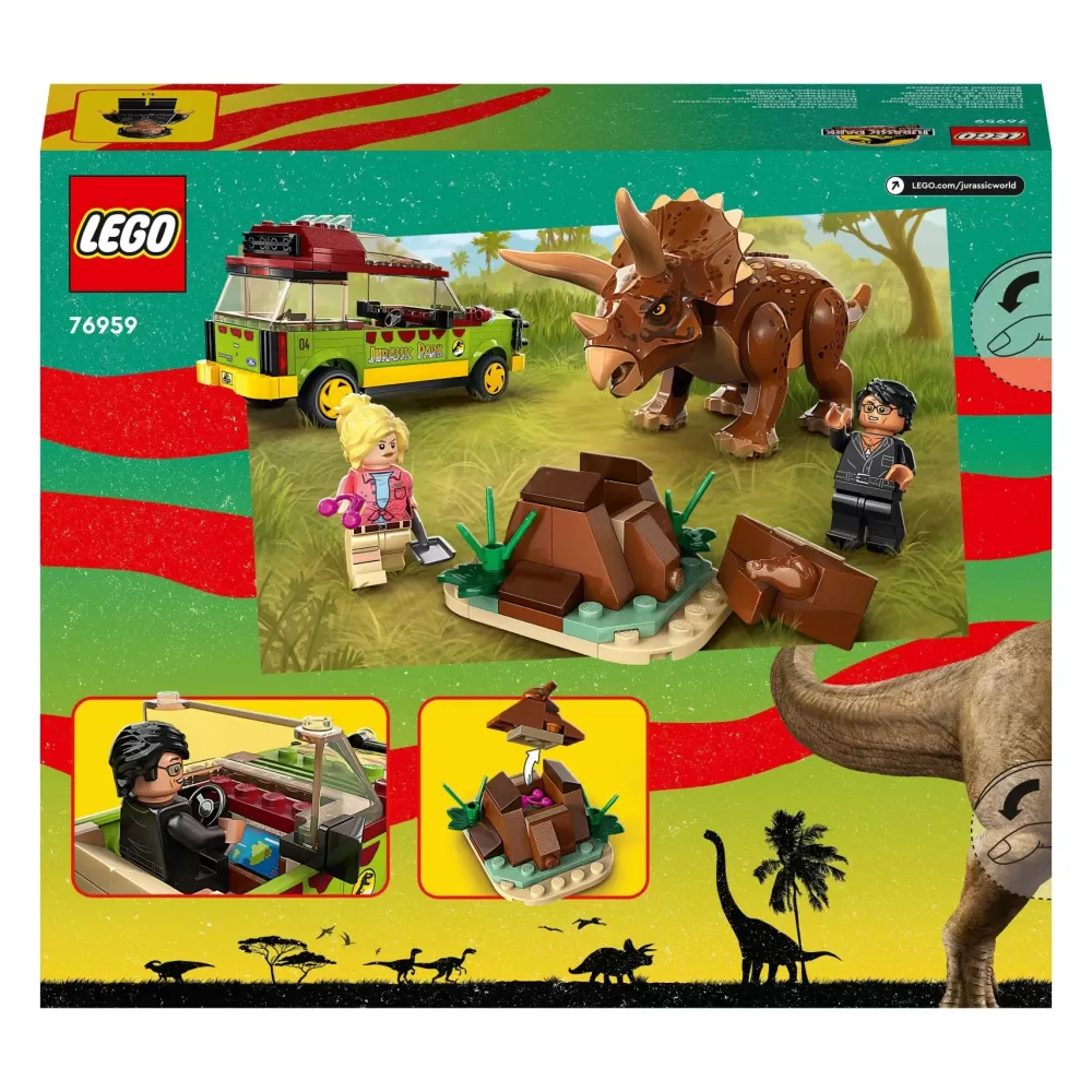 Fashion Lego Jurassic Park 76959 La Ricerca Del Triceratopo, Dinosauro Giocattolo Per Bambini 8+ Anni, Collezione 30° Anniversario Mattoncini