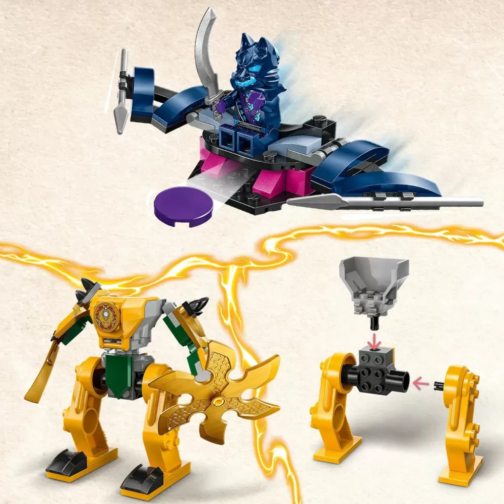 Fashion 71804 Mech Da Battaglia Di Arin, Giochi Per Bambini 4+, Action Figure Giocattolo Da Costruire Con Starter Brick Mattoncini