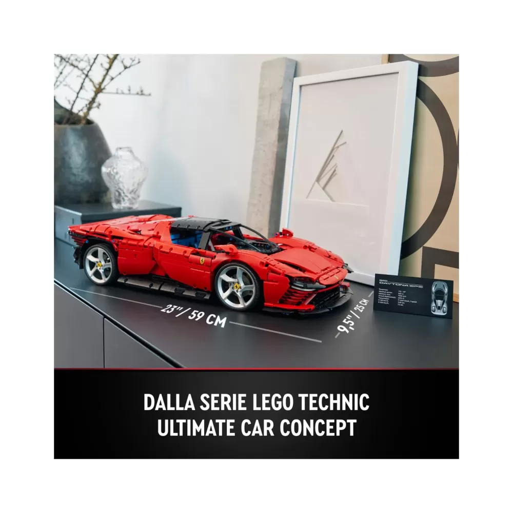 Hot 42143 Ferrari Daytona Sp3, Modellino Auto Da Costruire Supercar Scala 1:8, Set Collezione Adulti, Idea Regalo Mattoncini