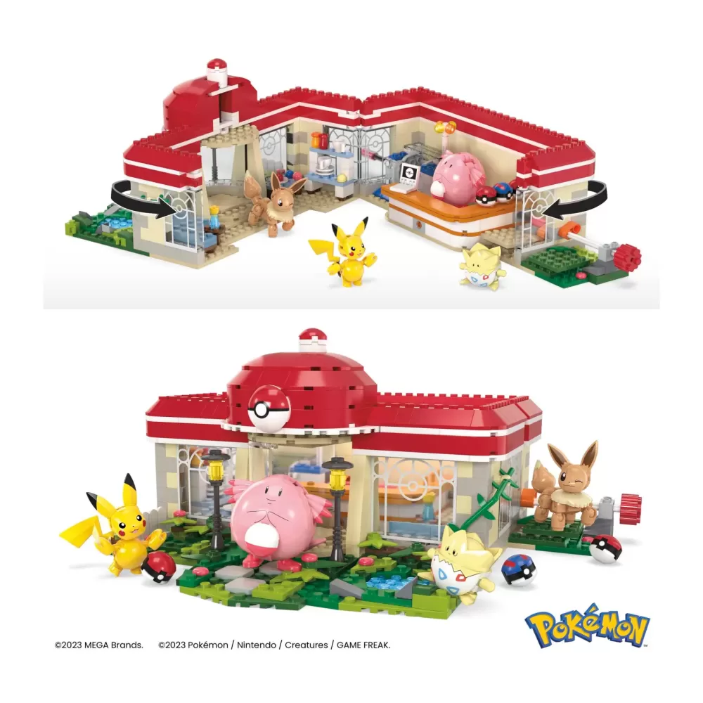 Best Sale Mega Pokemon Centro Pokemon, Set Da Costruire Con 648 Pezzi E Sistema Mattoncino Movimento, Include Pikachu, Chansey, Evee E Togepi, 8+ Anni, Hnt93 Costruzioni Bambini