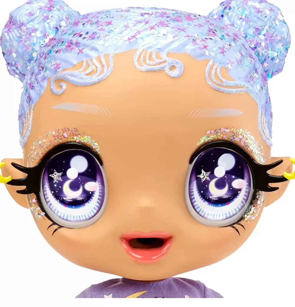 Outlet Mga'S Selena Stargazer Bambola Con 3 Cambi Di Colore, Capelli Viola Glitterati, Vestito Con Luna E Stelle, Accessori, Biberon E Ciuccio Bambolotti
