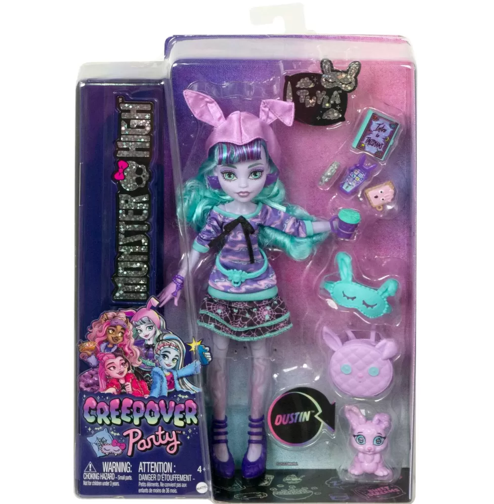 Flash Sale Twyla Creepover Party, Bambola Con Outifit Dettagliato E Accessori Per Il Pigiama Party, Cucciolo Coniglietto Dustin Incluso Fashion Dolls