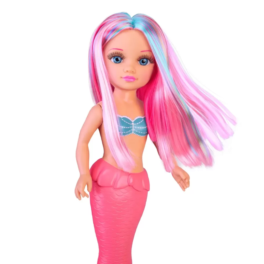 Best Sale Coral, Bambola Da 42 Cm Sirenetta Con Coda In Tessuto Colorato, Con Lunghi Capelli, Per Bambine/I Da 3 Anni Bambolotti