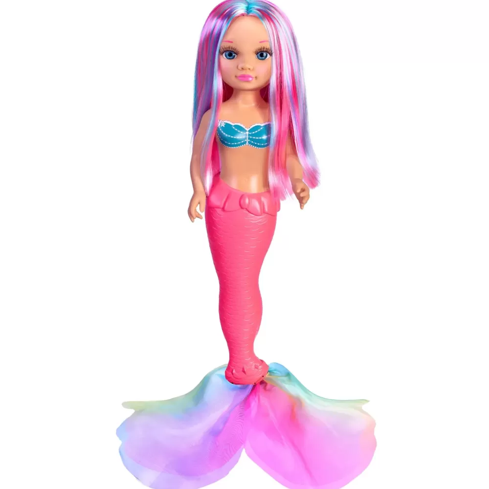 Best Sale Coral, Bambola Da 42 Cm Sirenetta Con Coda In Tessuto Colorato, Con Lunghi Capelli, Per Bambine/I Da 3 Anni Bambolotti