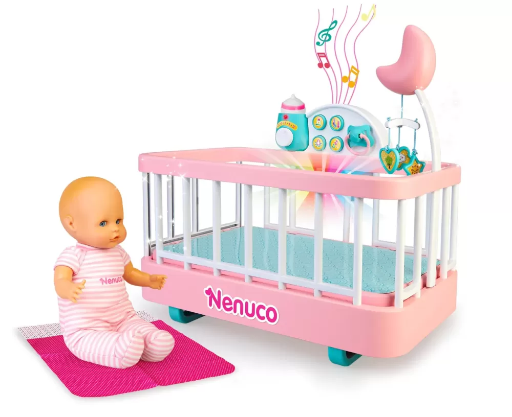 Clearance Culla Per Una Dolce Nanna, Bambola 35 Cm, Culla Interattiva E Accessori. Bambolotti