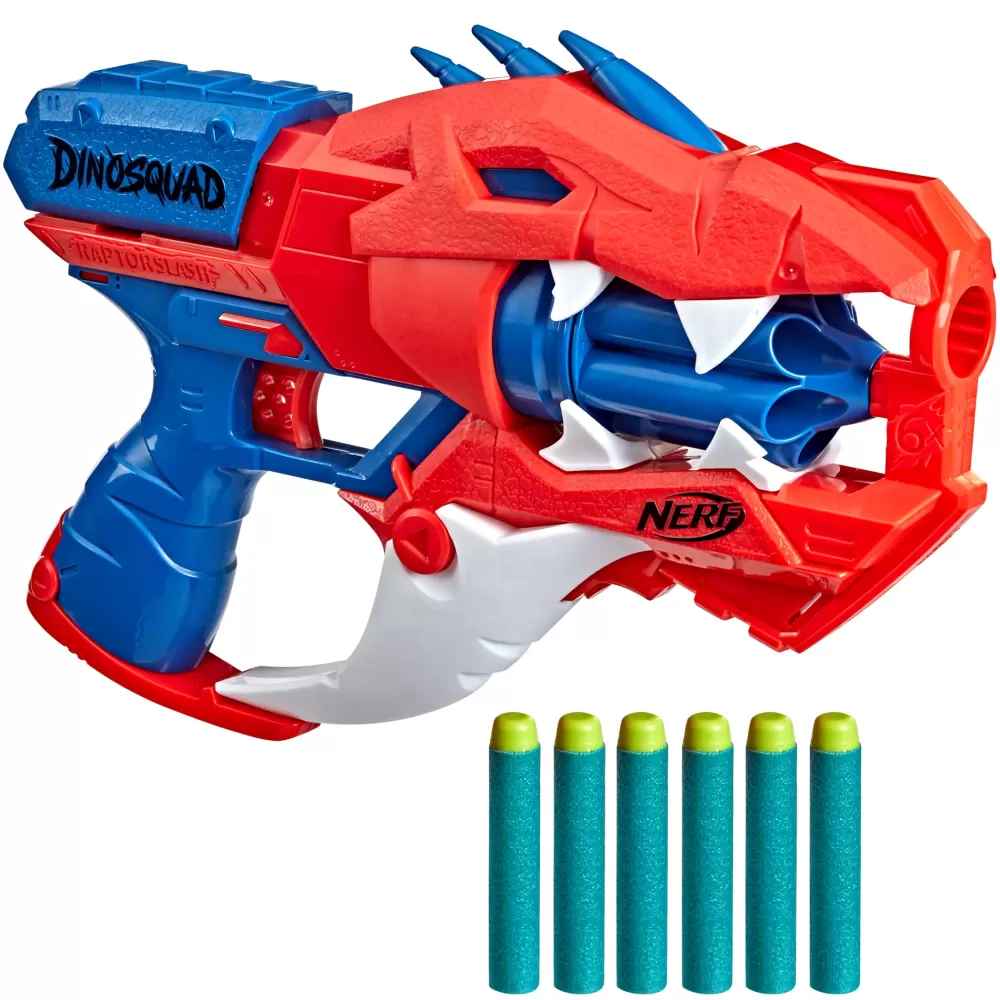 Discount Dinosquad Blaster Lancia-Dardi Raptor-Slash, Con Tamburo Rotante Da 6 Dardi E Azione Raffica Giochi Di Abilita E Sport