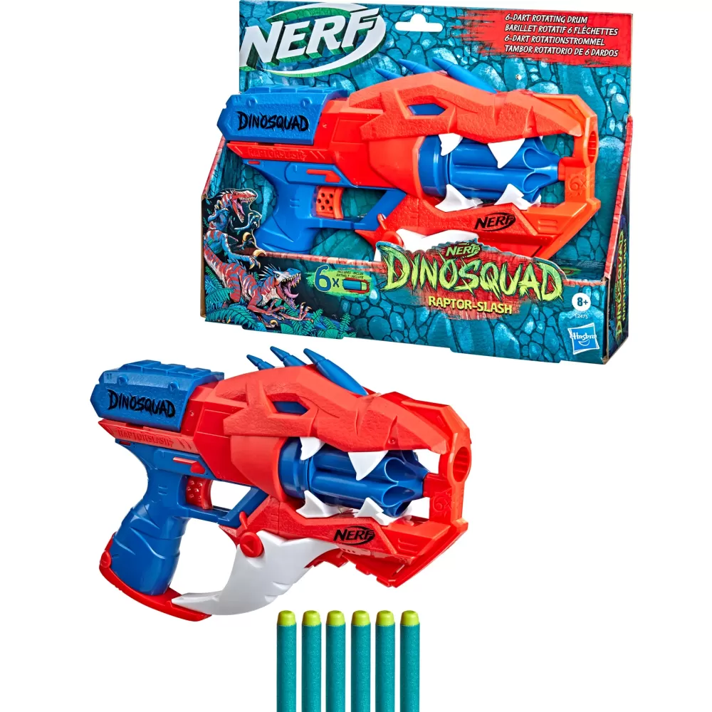 Discount Dinosquad Blaster Lancia-Dardi Raptor-Slash, Con Tamburo Rotante Da 6 Dardi E Azione Raffica Giochi Di Abilita E Sport
