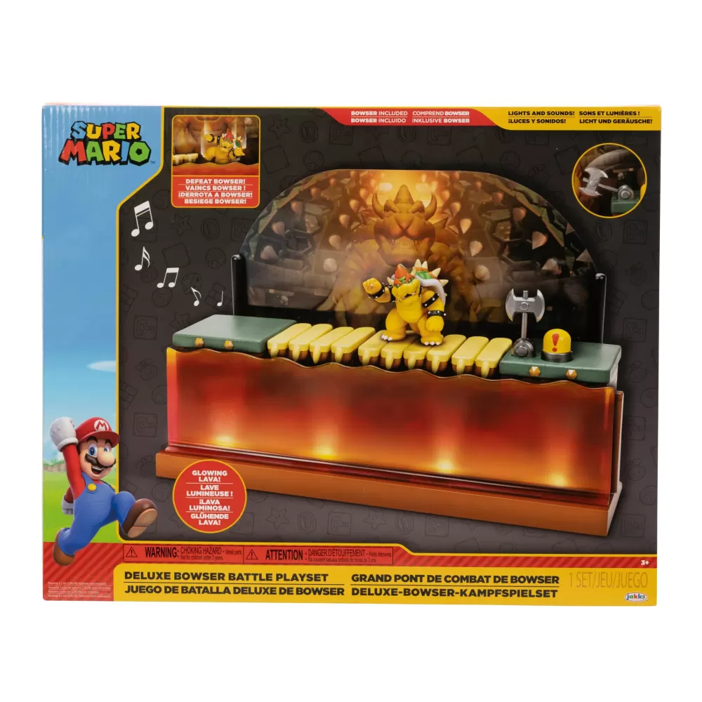 Cheap Nintendo Playset Battaglia Di Bowser Deluxe. Con Personaggio Esclusivo! Action Figures