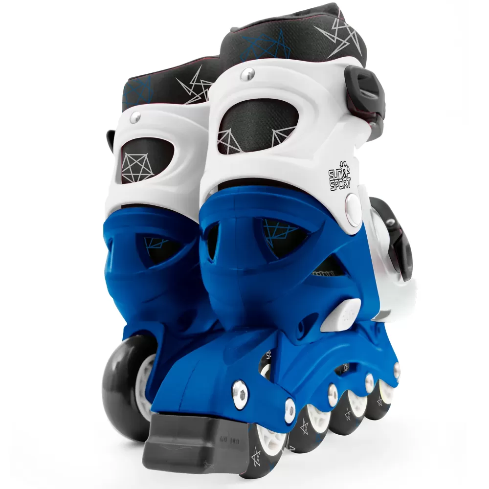 Best Pattini A 4 Ruote Con Taglia Regolabile E Sistema Frenante Per Bambini Misura 31-35, Fibbie Regolabili E Imbottitura Dello Stivale Disponibile In Blu E Rosa Pattini E Skateboard