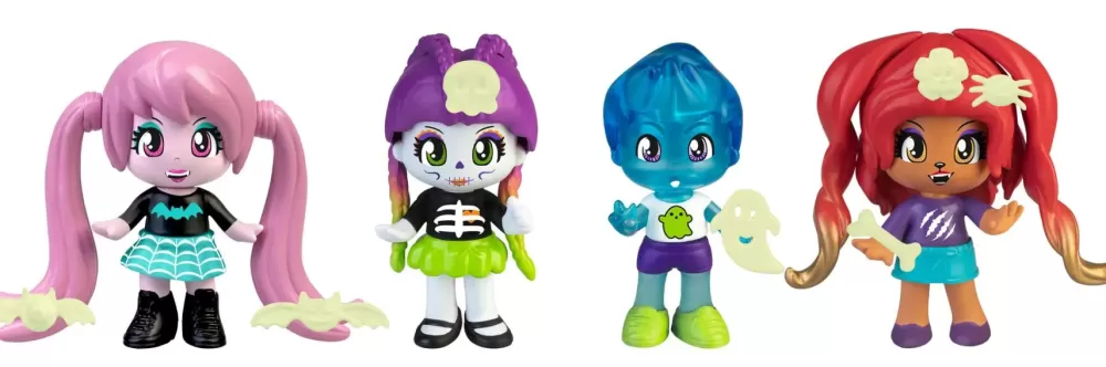 Discount Terrific Friends, Quattro Personaggi Con Accessori Che Brillano Al Buio Mini Dolls